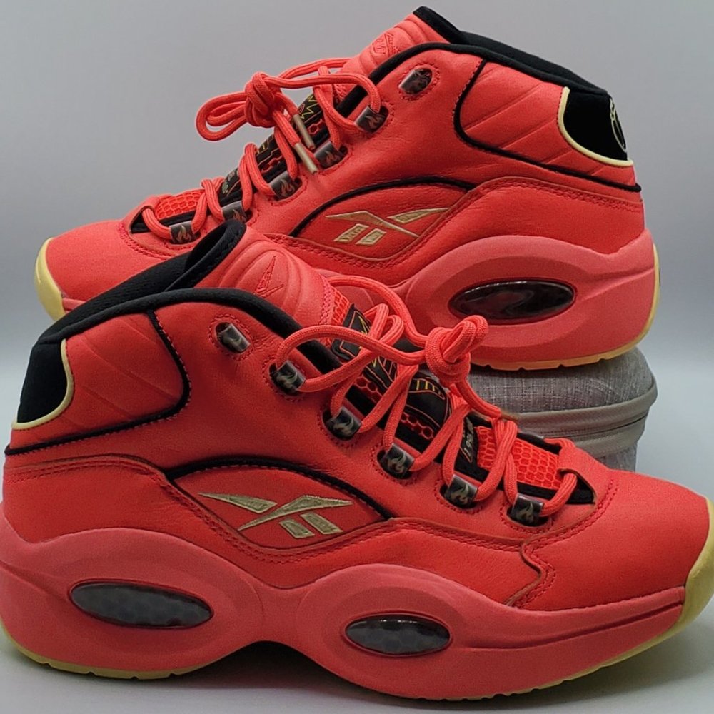 REEBOK QUESTION MID 'HOT ONES' MEN'S SIZE 9.5 BASKETBALL SNEAKERS (GV7093) RARE